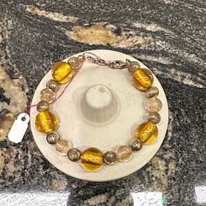 Elegant Gold and Silver Beaded Bracelet